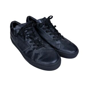 Greats Royale Sneakers Mens 13 Black Leather Low Top Made In Italy